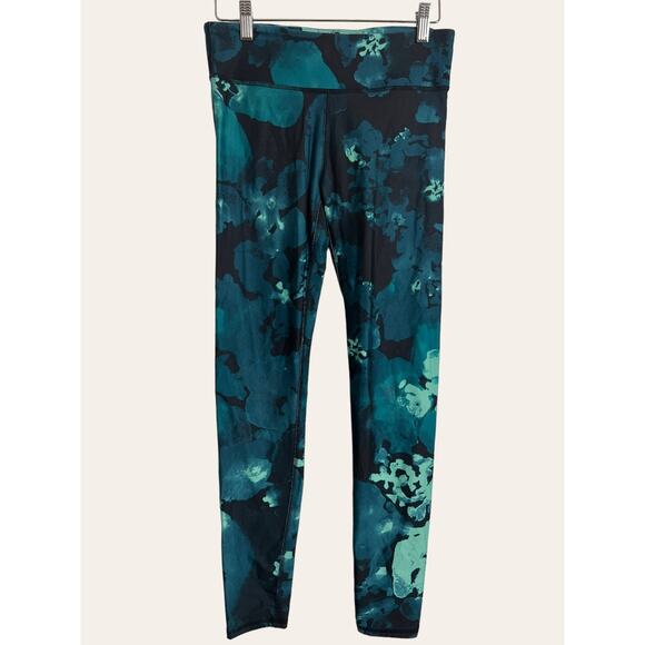 Fabletics Black & Green Floral POWERHOLD Leggings Size S - Picture 1 of 5